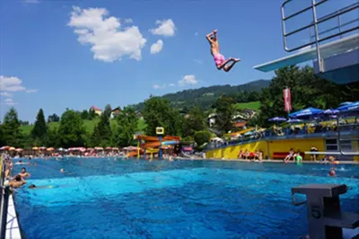 Der Swimmingpool an oder in der Nähe von Art Chalet Vorderschuhzach