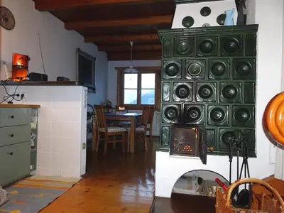 Küche/Küchenzeile in der Unterkunft Ferienhaus am Fluss, zentrale Lage