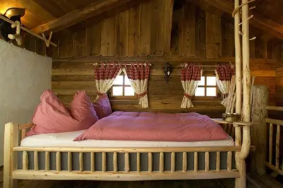 Ein Bett oder Betten in einem Zimmer der Unterkunft Gschwandtner Hüttn