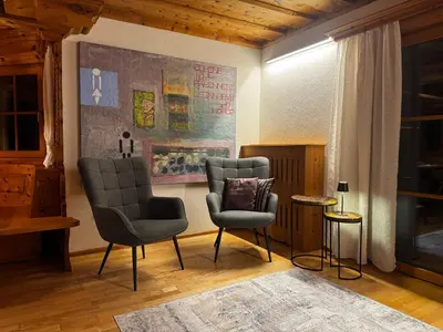 Ein Sitzbereich in der Unterkunft Ferienwohnung Muss