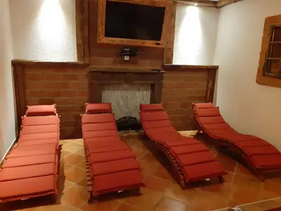 Ein Sitzbereich in der Unterkunft Holiday Home Schönberghütte by Interhome