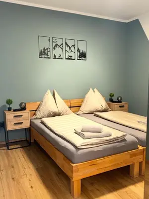 Ein Bett oder Betten in einem Zimmer der Unterkunft Apartment Almtal Liebe