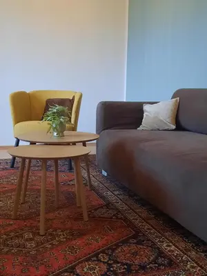 Ein Sitzbereich in der Unterkunft Im Stauberhaus