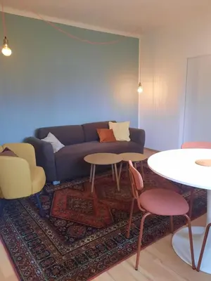 Ein Sitzbereich in der Unterkunft Im Stauberhaus