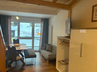 Ein Sitzbereich in der Unterkunft Appartement HochOben