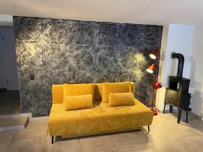 Ein Sitzbereich in der Unterkunft Apartment Tannenhof V