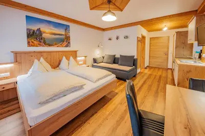 Ein Sitzbereich in der Unterkunft Ferienwohnung Grabnergang am Wolfgangsee