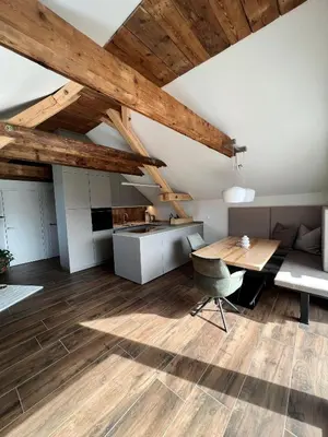 Ein Sitzbereich in der Unterkunft Apartment Regenfelder