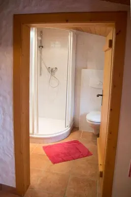 Ein Badezimmer in der Unterkunft Ferienhütte Windlegern