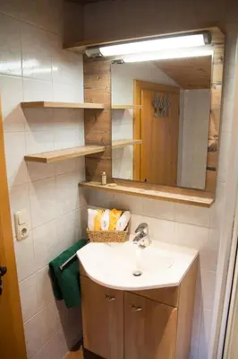 Ein Badezimmer in der Unterkunft Ferienhütte Windlegern
