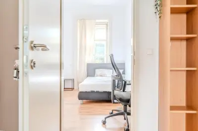 Ein Bett oder Betten in einem Zimmer der Unterkunft Stadtwohnung im Zentrum