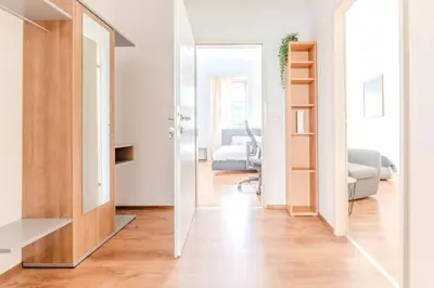 Ein Bett oder Betten in einem Zimmer der Unterkunft Stadtwohnung im Zentrum