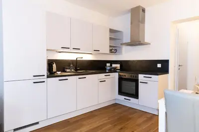 Küche/Küchenzeile in der Unterkunft Appartement Bergnest 5
