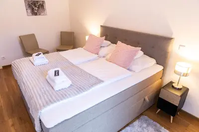 Ein Bett oder Betten in einem Zimmer der Unterkunft Appartement Bergnest 5