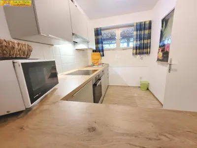 Küche/Küchenzeile in der Unterkunft Bungalow Irmgard