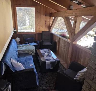 Ein Sitzbereich in der Unterkunft Zu-Haus