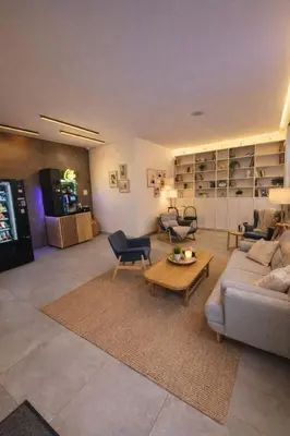 Ein Sitzbereich in der Unterkunft Motel Haid