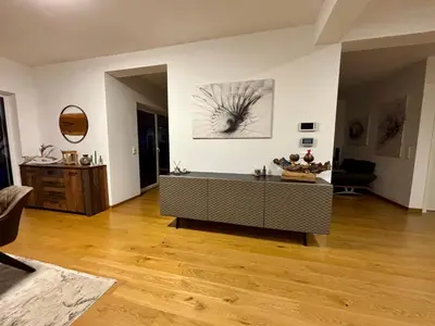 Ein Sitzbereich in der Unterkunft Luxus Ferienhaus mit grossem Garten in ruhiger Gegend