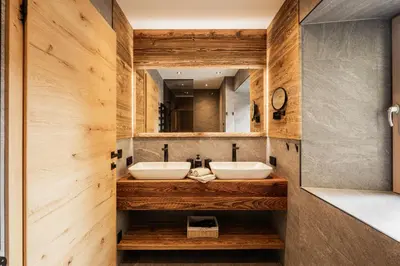 Ein Badezimmer in der Unterkunft D` Müh - Alpinstil Appartement