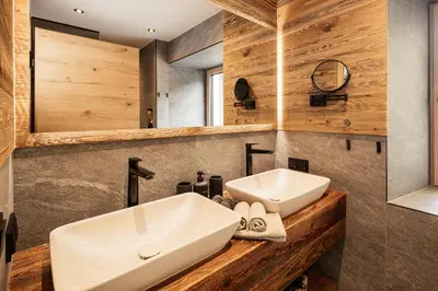 Ein Badezimmer in der Unterkunft D` Müh - Alpinstil Appartement