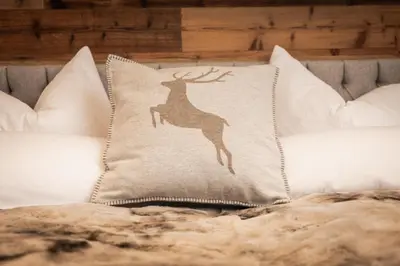 Ein Bett oder Betten in einem Zimmer der Unterkunft D` Müh - Alpinstil Appartement