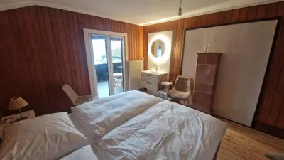 Ein Bett oder Betten in einem Zimmer der Unterkunft Hausamtraunsee