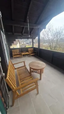 Ein Balkon oder eine Terrasse in der Unterkunft Hausamtraunsee