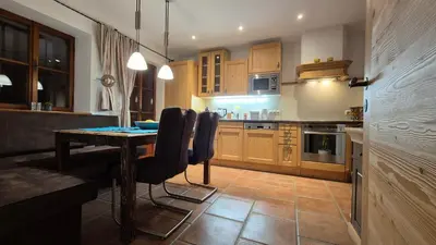 Küche/Küchenzeile in der Unterkunft Ferienwohnung beim Schnellerbauer