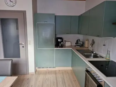Küche/Küchenzeile in der Unterkunft Ferienwohnung Hohengaßner