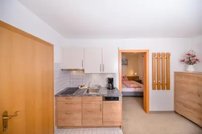 Küche/Küchenzeile in der Unterkunft Apartmenthaus Kuchelberg