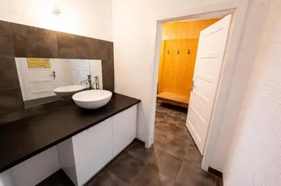Ein Badezimmer in der Unterkunft Privates Alpenchalet mit Außensauna