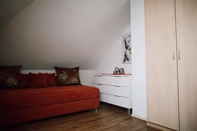 Ein Sitzbereich in der Unterkunft Appartement New York