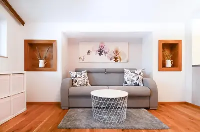 Ein Sitzbereich in der Unterkunft Appartements Hitzenbichler