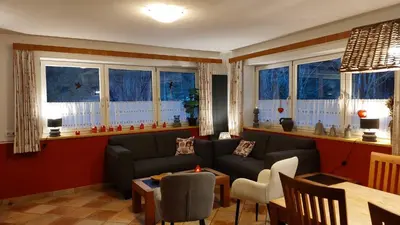 Ein Sitzbereich in der Unterkunft Ferienhaus Aloisia