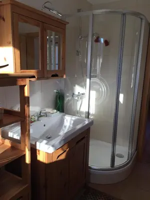 Ein Badezimmer in der Unterkunft Ferienhaus Borth