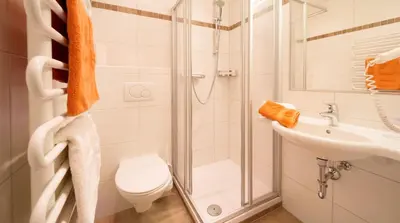 Ein Badezimmer in der Unterkunft Pension Steiermark