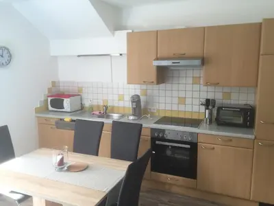 Küche/Küchenzeile in der Unterkunft Ferienwohnung Top 3