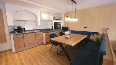 Küche/Küchenzeile in der Unterkunft Apartmenthaus Kristall