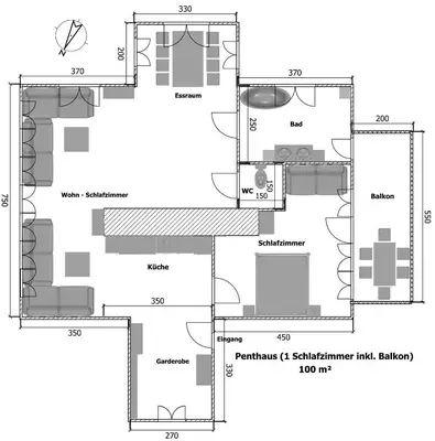 Grundriss der Unterkunft Apartment Angerer Bad Aussee