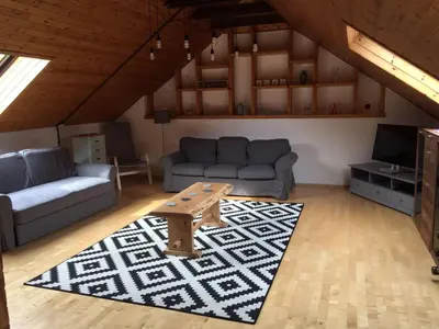 Ein Sitzbereich in der Unterkunft Apartment Lungau