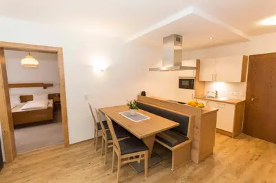 Küche/Küchenzeile in der Unterkunft Hubergut Appartements