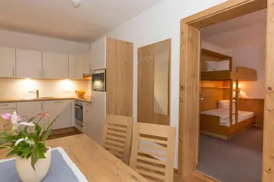 Küche/Küchenzeile in der Unterkunft Hubergut Appartements