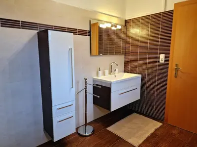 Ein Badezimmer in der Unterkunft Aberseehaus Nussbaumer