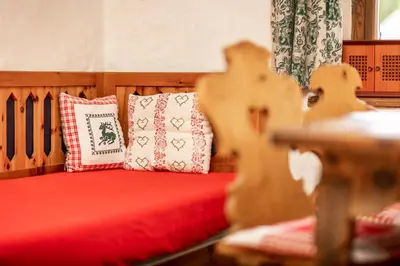 Ein Bett oder Betten in einem Zimmer der Unterkunft Schlossmeierhaus - Kristall Lungau