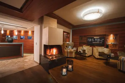 Ein Sitzbereich in der Unterkunft Genusshotel Fichtenhof