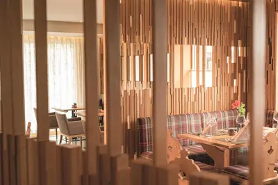 Ein Sitzbereich in der Unterkunft Hotel Schartner
