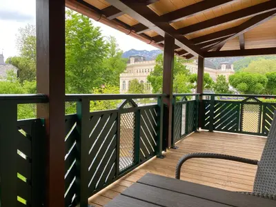 Ein Balkon oder eine Terrasse in der Unterkunft Im Kurpark