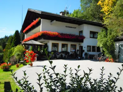Ein Garten an der Unterkunft Pension Sonnhof
