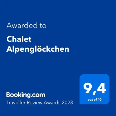 Ein Zertifikat, Auszeichnung, Logo oder anderes Dokument, das in der Unterkunft Panorama-Chalet Alpenglöckchen ausgestellt ist