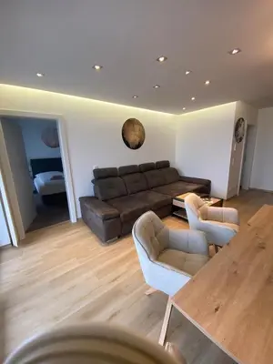 Ein Sitzbereich in der Unterkunft Appartement Silbermond